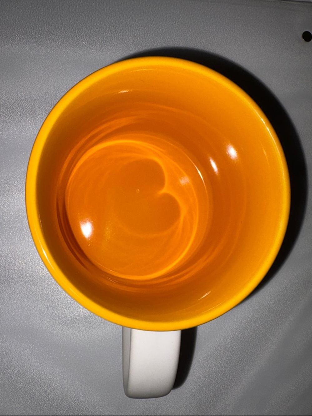 Large White Ceramic Coffee Mug with Yellow Interior - Home Dining - Picture 3 of 3